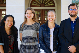 Prizewinners Amanda Faulkner, Katherine Rickert, Kathleen Telling, and Alberto Garcia.