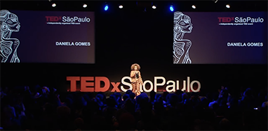 Daniela Gomes presenting on The Power of Hip Hop