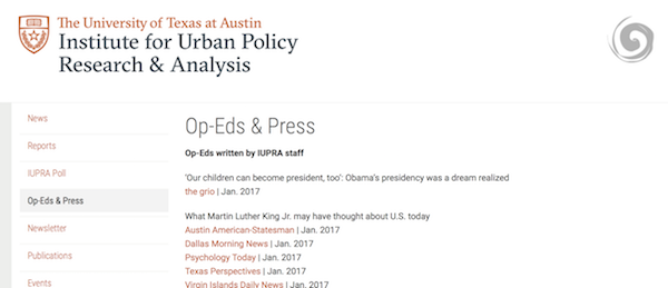 IUPRA's new Op-Eds and Press webpage