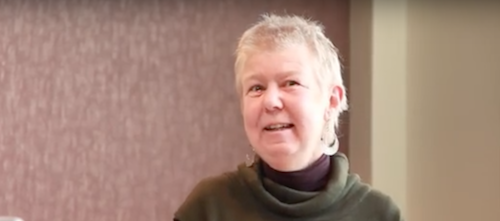 Barbara Harlow speaking at Michigan State University, 2012. via YouTube.