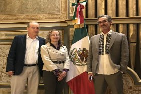 L-R: Symposium Presenters Profs. John McNeill (History & SFS, Georgetown U.), Sheryl Luzzadder-Beach & Timothy Beach (UT Austin, GRG/LLILAS) at the Mexican Cultural Institute, Washington D.C.