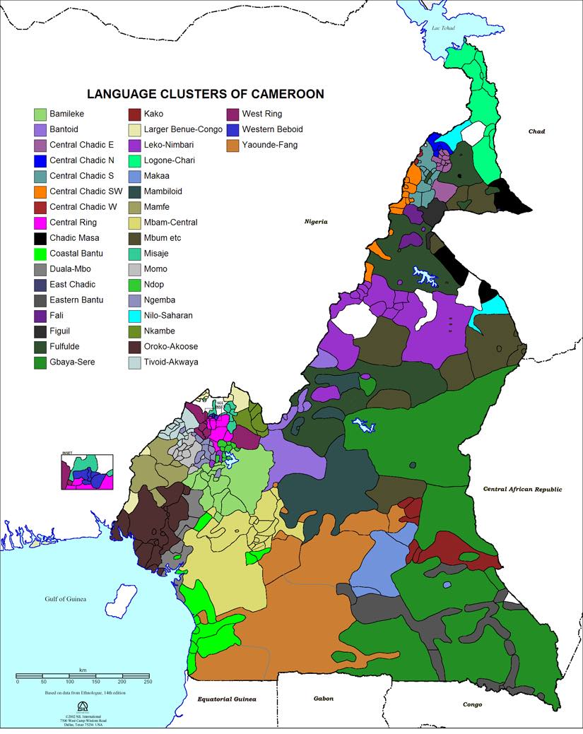 Language clusters in Cameroon. (Image courtesy of SIL.)