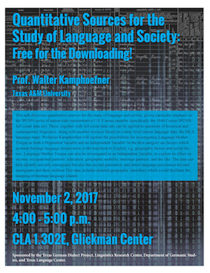 Prof. Kamphoefner discusses the use of Census and other quantitative data in language study