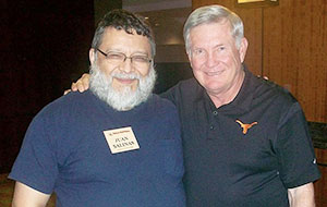 Juan Salinas with former UT football coach Mack Brown