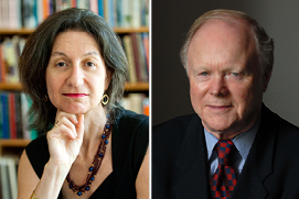 Prof. Levine, left, winner of the Eastman Professorship; and Prof. Louis, recipient of the Civitatis Award, UT Austin