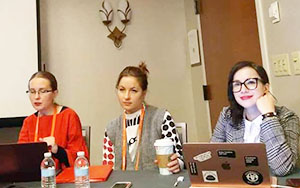 Vasilina Orlova (left) presenting on her panel at ASEEES this year