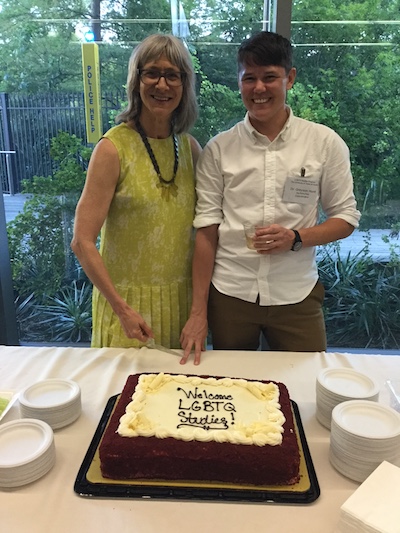 Ann Cvetkovich and Grayson Hunt at LGBTQ Studies Launch