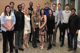AAG President Sheryl Luzzadder-Beach, after Keynote, with South Dakota State University Geography Graduate Students and Geography Club Officers