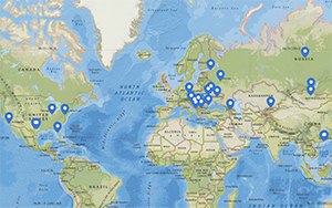 Map of CREEES faculty and student travel in Summer 2019