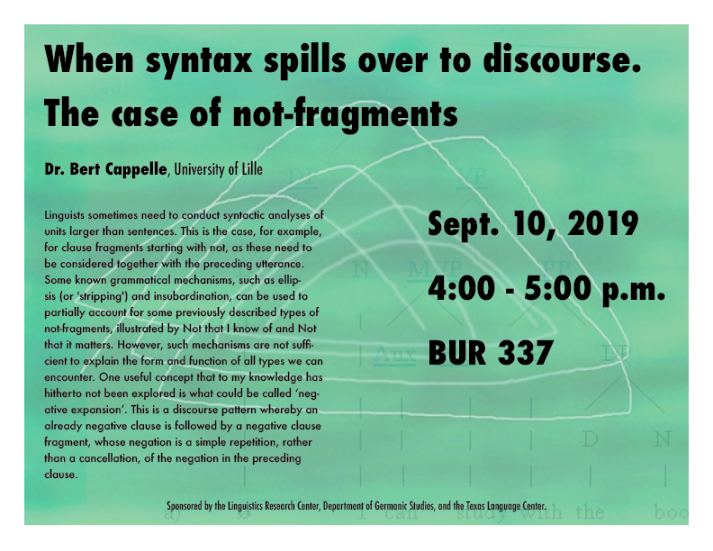 Another linguistics talk... Not that you'd care...