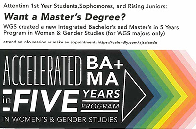 Women's and Gender Studies Offers New Five-Year BA/MA Degree