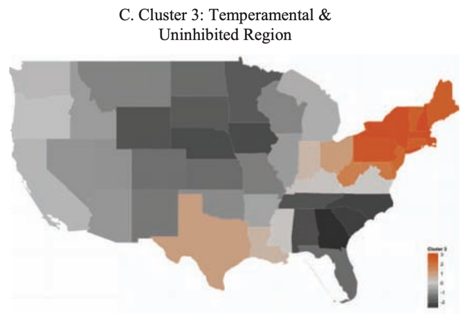 Map from Rentfrow et al., Personality Processes and Individual Differences