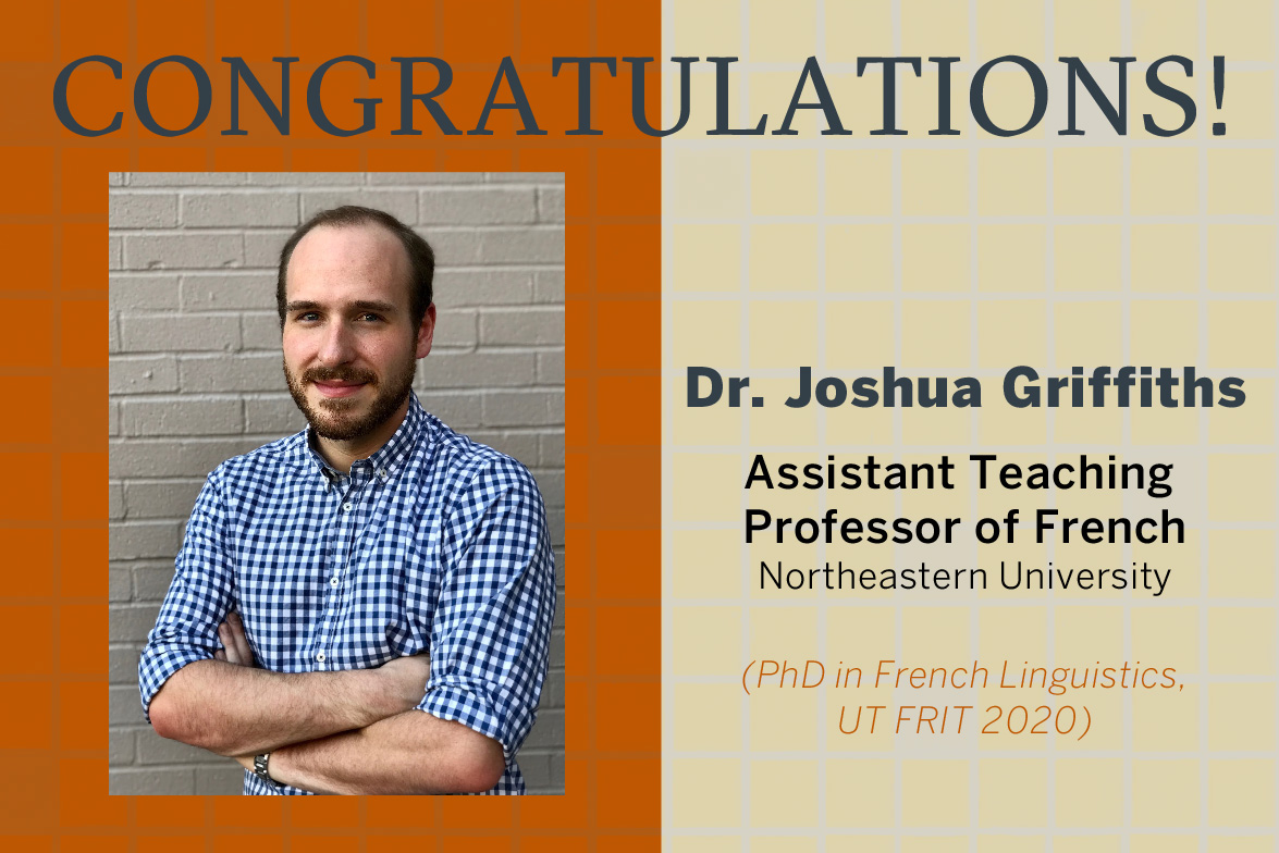 Congratulations to Dr. Joshua Griffiths: Assistant Teaching Professor ...