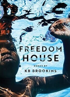Picture of the cover of "Freedom House." A black boys is photographed underwater raising his fist against the surface of the water.
