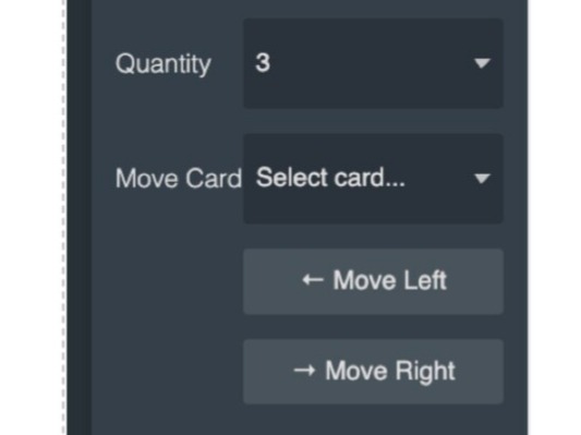 settings panel showing the Move Card options