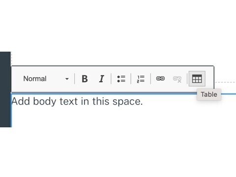 adding a table to a text block