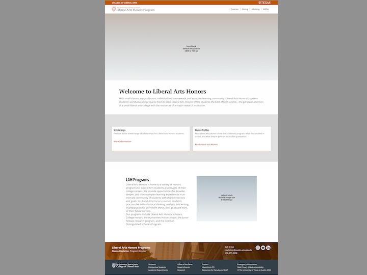 screenshot of unit home template cuatro