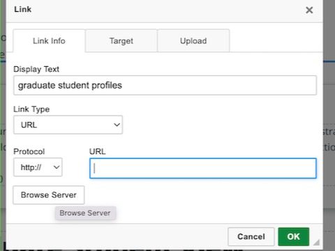 link dialog in Pages